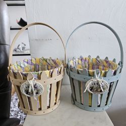 2 EA LONGABERGER 2006 NEW Vintage Easter Baskets With Liners (PLEASE READ DESCRIPTION)