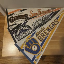 3 Sports Pennants 