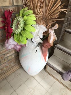 Jarrón Con Flores Grande