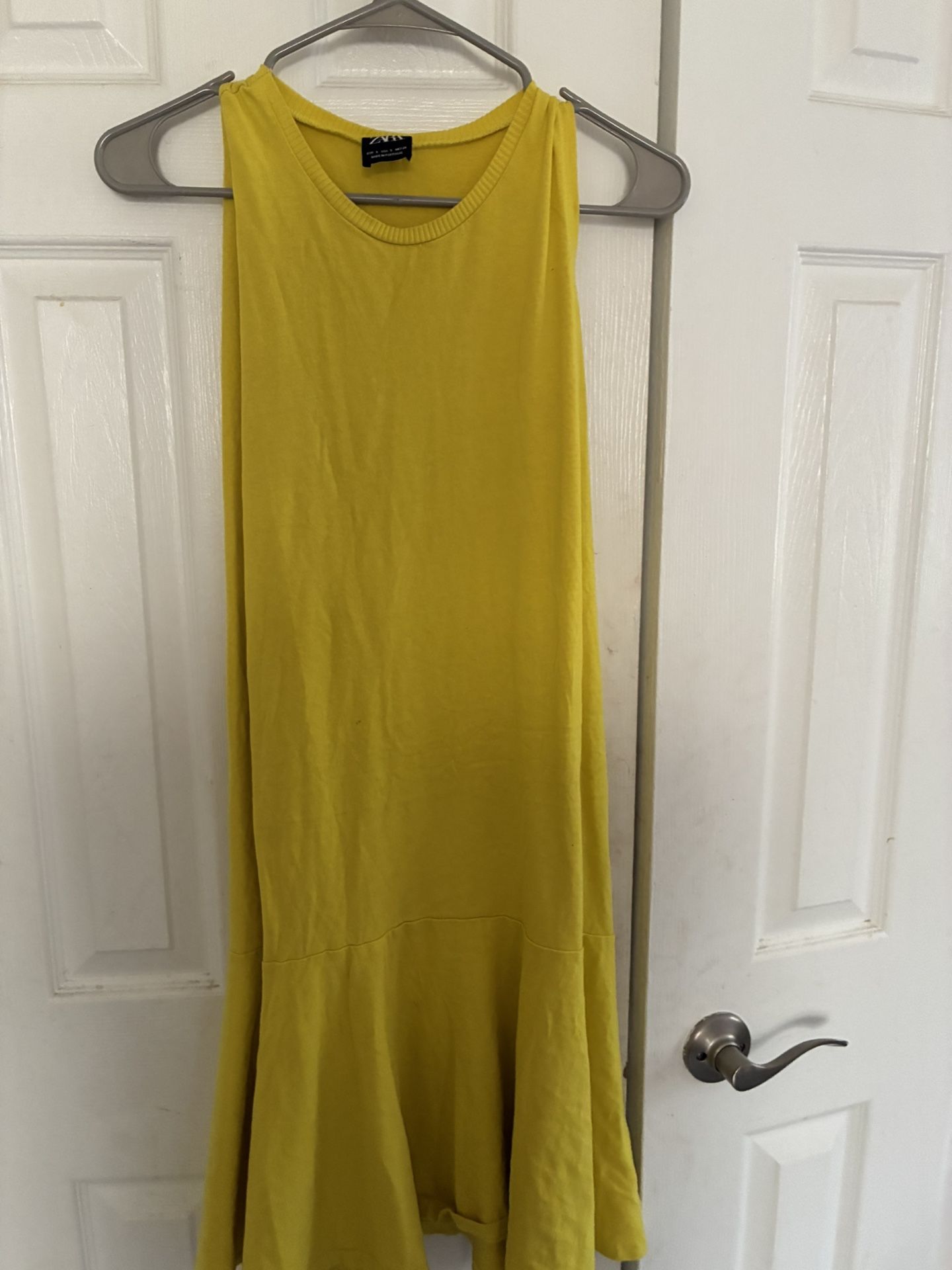Yellow Calf-Length ZARA Dress