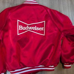 Vintage 80s Budweiser Satin Bomber Jack XL