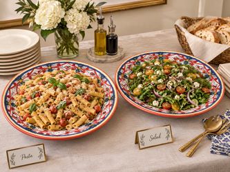 Large Williams-Sonoma hand painted Lucca Pasta Bowls - Set of 2