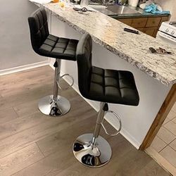New in box $40 each Square Barstool Chair Swivel Bar Stool PU Leather (Adjustable Seat Height 24-32”)