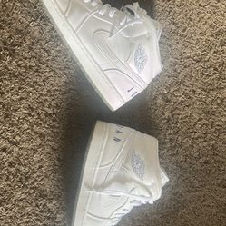Pure White Air Jordan 1s