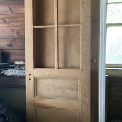Vintage Solid Oak Door Stripped Natural Wood No Glass 32x84