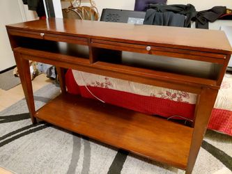 Wooden Sofa/Console Table w/Pull-Outs