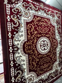 Large Traditional Area Rug Red Medallion