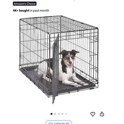 MidWest Homes for Pets 30-Inch iCrate for Medium Breeds, 21-40 Ibs, Single Door Folding Dog Crate with Divider Panel, Leak-Proof Tray & Secure Latch, 