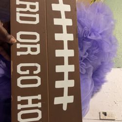 Football Sign And Vases 