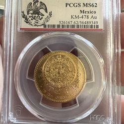 1918   20 Peso Mexico Gold Coin 