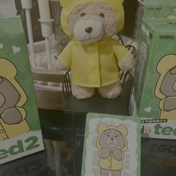 Ted2 Teddy Bear Action Plush Pendant Raincoatbear   