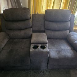 Dark Gray Manual Reclining Loveseat