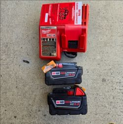 Milwaukee 18v Batteries 5.0 Ah And Charger Brand New Price For all