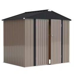 ❤️ 6 ft. W x 8 ft. D Outdoor Storage Metal Shed Lockable Metal Garden Shed for Backyard Outdoor 245 $170