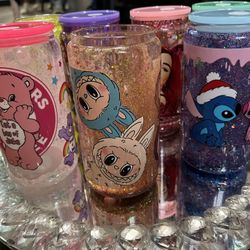 Snow Globe Cups Glass N Plastic 