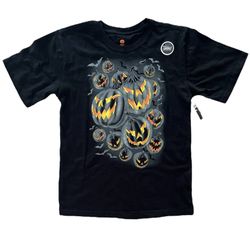 THE CHILDRENS PLACE Boys Size XXL 18 PUMPKIN & BATS HALLOWEEN T SHIRT  NWT