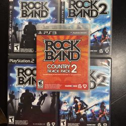 Rock Band Game Lot With Ps2 And PS3 Versions