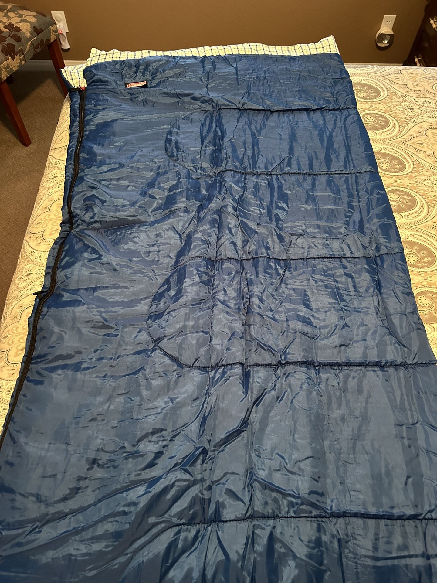 Coleman Poplar II Sleeping Bag – Blue/Flannel