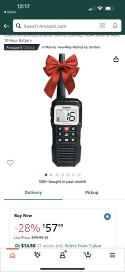 Uniden Atlantis 155 Handheld Two-Way VHF Marine Radio, Floating IPX8 Submersible Waterproof, Dual-Color Screen, All USA/International/Canadian Marine 