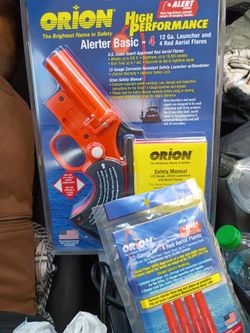 Orion high performance 12ga launcher and red flairs. Worth over $100 at Walmart.  Asking $40