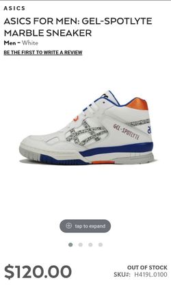 NEW-ASICS FOR MEN: GEL-SPOTLYTE MARBLE SNEAKER...NEW, NEVER WORN ( ONLY TRIED THEM ON on).. SIZE 13...NO ORIGINAL BOX
