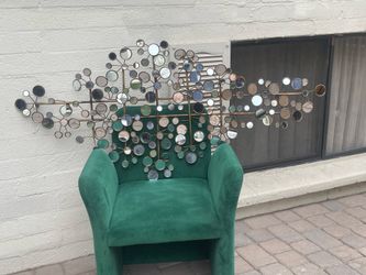Gorgeous Large 61” Raindrops Gold Mirrored Wall Sculpture