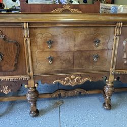 Antique Buffet And China Cabinet 