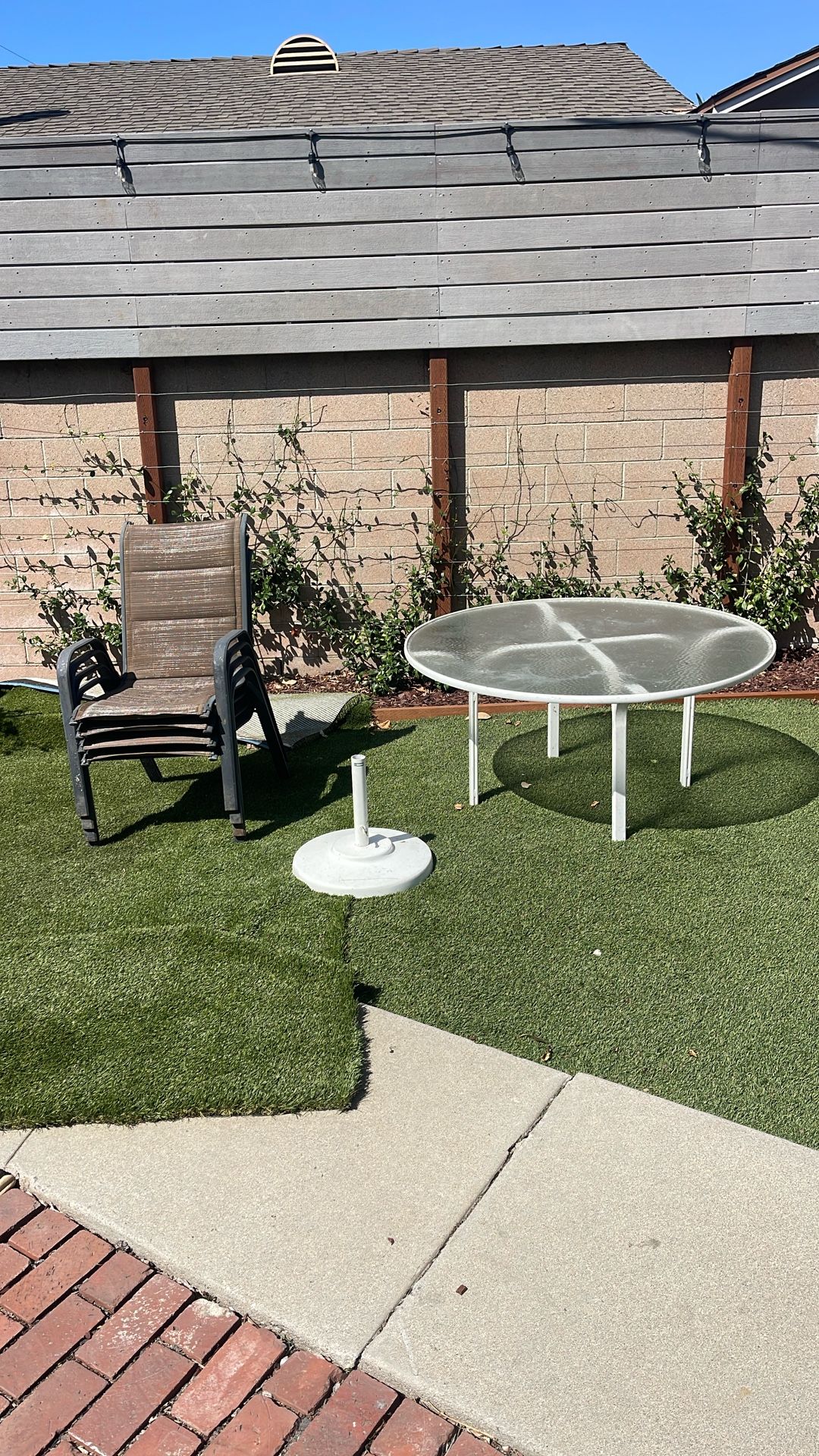 Free Table, Chairs And Umbrella Holder