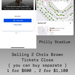 Selling 2 Chris Brown Tickets For Philly Date