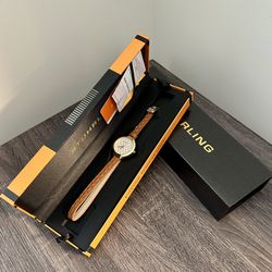 STÜHRLING Original Women's Vogue Brown Leather Wrap Watch