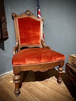 Unique Victorian Inspired Carved Parlor Chair