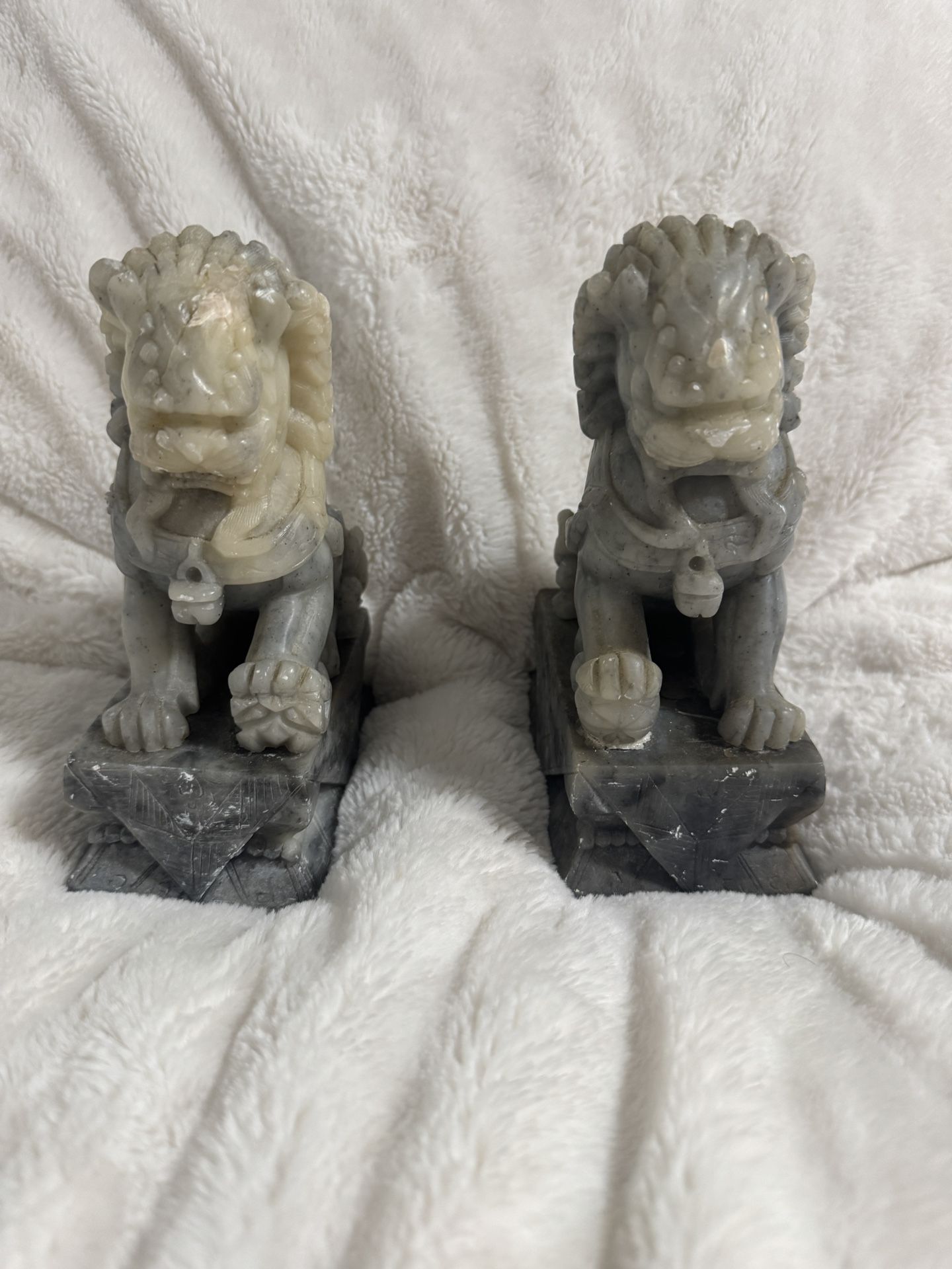 Foo Dog Soapstone Vintage Bookends Handmade