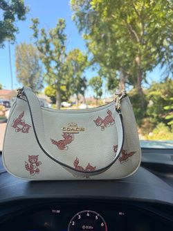 Coach Cream Dancing Cat Bag