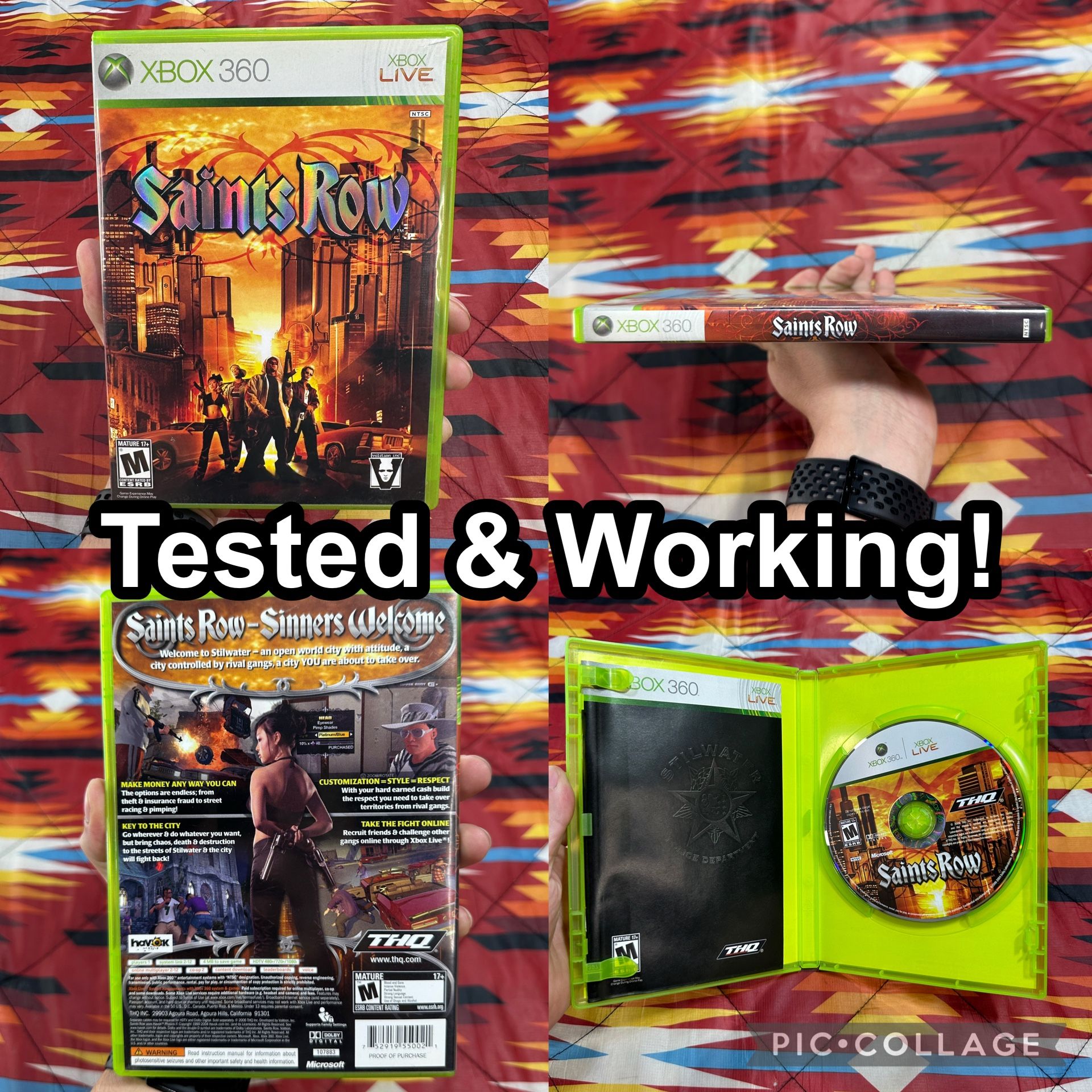 Saint's Row (Microsoft Xbox 360) Complete CIB Manual Tested & Working!