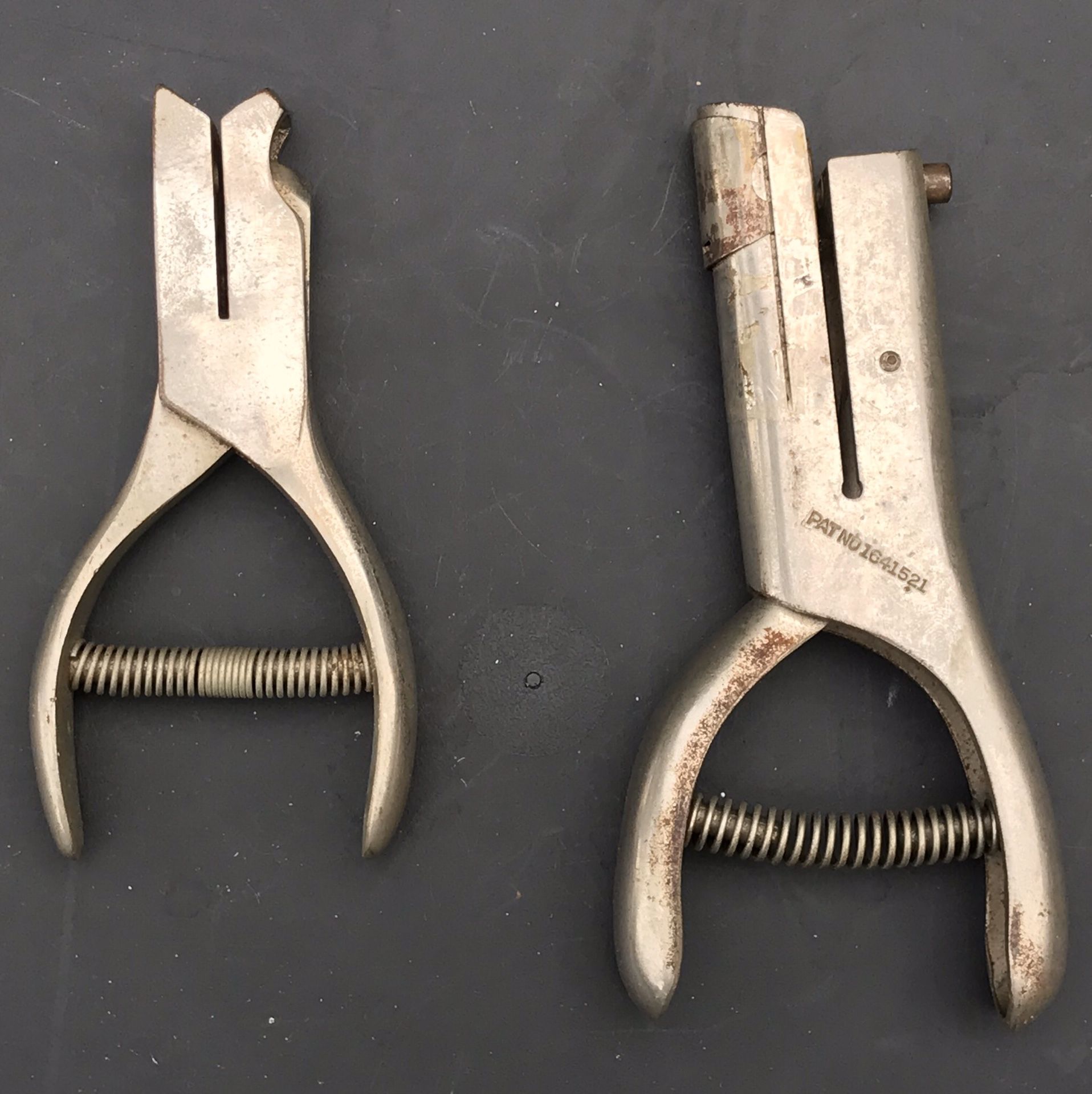 2 VTG‼ McGill Utility Punch - Railroad Conductor Ticket Punch. 5.5” & 5” in length. Price for the pair, hole sizes approximately 5 & 6 mm