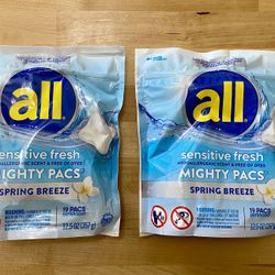 All laundry detergent pacs