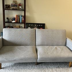 Modern Convertible Gray Sofa - Compact, Foldable & Versatile