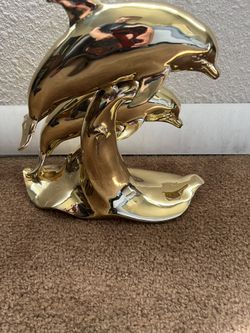  Antique Brass Dolphins 