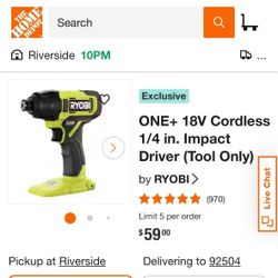 RYOBI Impact Driver Drill 