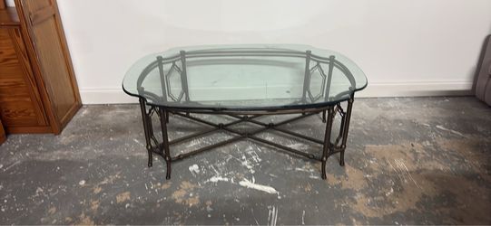 Glass Top Metal Coffee Table