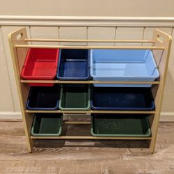 Kid's Toy & Game Storage Rack + Bins