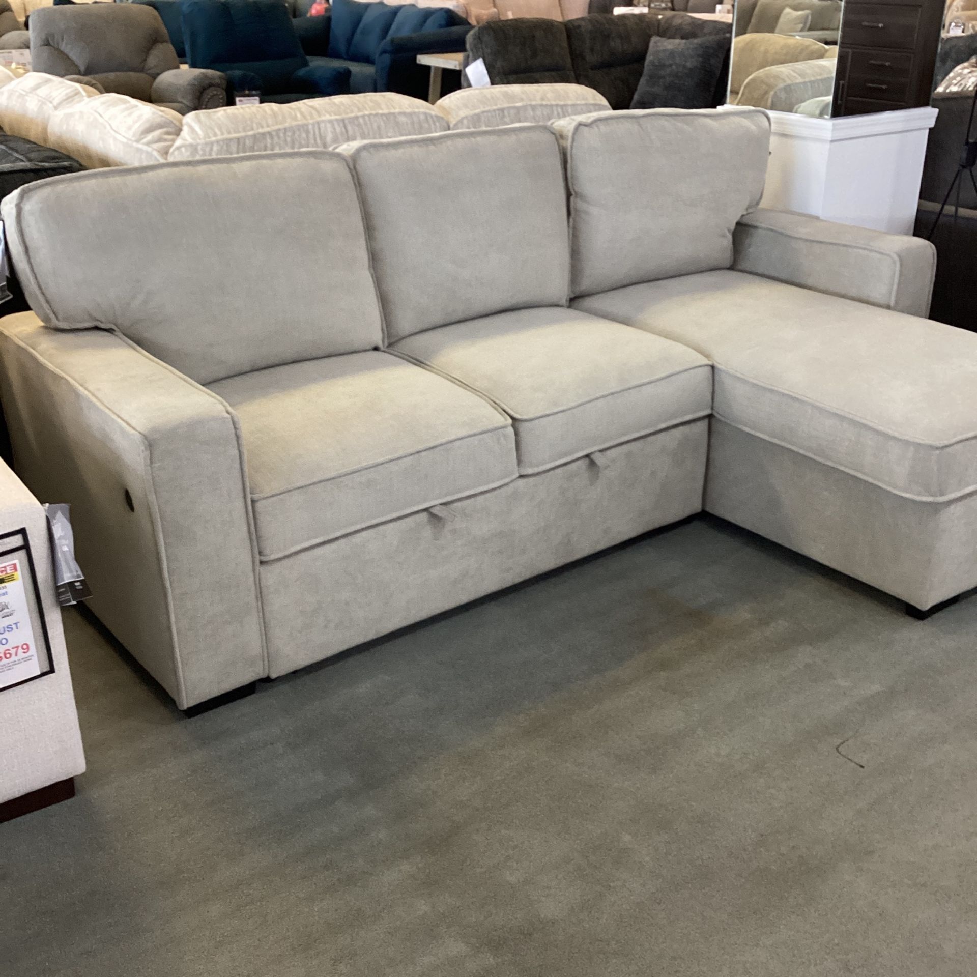 Darton- 2pc Sleeper Sectional With Storage