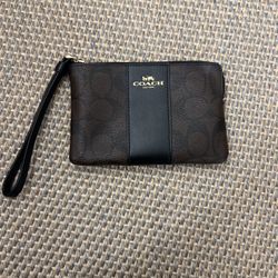 Brown And Black Coach Wristlet 