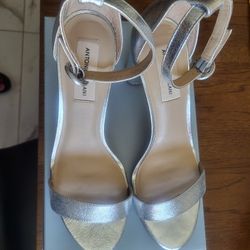 Silver Shoes High Heels.  Size 10