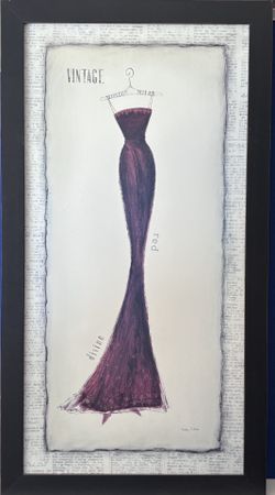 Emily Adams Paris Inspired Framed Giclee Print Vintage Silhouette Slim 42" x 23"