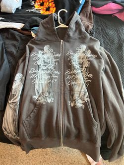Backyard ss “23 grey white religious saint Mary statute hoodie supreme size medium