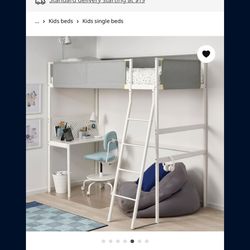 Loft twin bed with desk