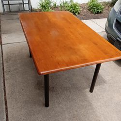 Kitchen Table Wood Top With Metal Frame 