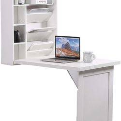 Murphy Desk  with 4 Tier Shelves -  Wall Mounted Table