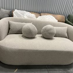 (Brand new, original $920) Taupe Boucle 68" Boucle Upholstered Loveseat Sofa